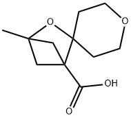 4-methyl-3-oxaspiro[bicyclo[2.1.1]hexane-2,4''-oxane]-1-carboxylic acid Struktur