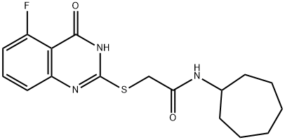 Acetamide, N-cycloheptyl-2-[(5-fluoro-3,4-dihydro-4-oxo-2-quinazolinyl)thio]- Struktur