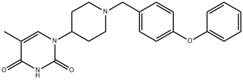 2,4(1H,3H)-Pyrimidinedione, 5-methyl-1-[1-[(4-phenoxyphenyl)methyl]-4-piperidinyl]- Struktur