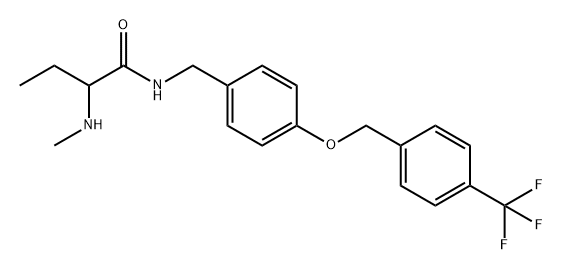 Butanamide, 2-(methylamino)-N-[[4-[[4-(trifluoromethyl)phenyl]methoxy]phenyl]methyl]- Struktur