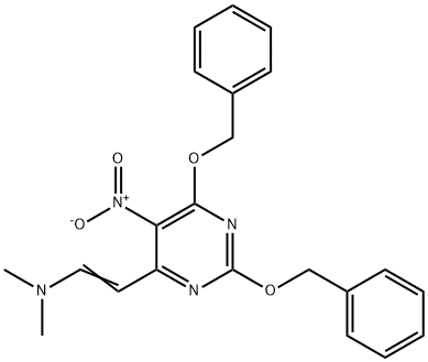 Ethenamine, N,N-dimethyl-2-5-nitro-2,6-bis(phenylmethoxy)-4-pyrimidinyl- Struktur