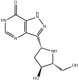 7H-Pyrazolo4,3-dpyrimidin-7-one, 1,4-dihydro-3-(2R,4S,5R)-4-hydroxy-5-(hydroxymethyl)-2-pyrrolidinyl- Struktur