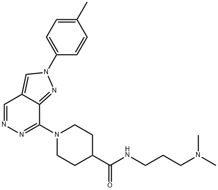 4-Piperidinecarboxamide, N-[3-(dimethylamino)propyl]-1-[2-(4-methylphenyl)-2H-pyrazolo[3,4-d]pyridazin-7-yl]- Struktur