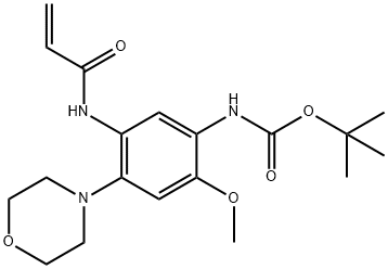 Carbamic acid, N-[2-methoxy-4-(4-morpholinyl)-5-[(1-oxo-2-propen-1-yl)amino]phenyl]-, 1,1-dimethylethyl ester Struktur