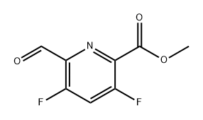 2-Pyridinecarboxylic acid, 3,5-difluoro-6-formyl-, methyl ester Struktur