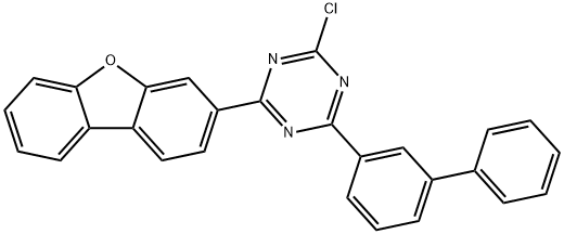 1,3,5-Triazine, 2-[1,1'-biphenyl]-3-yl-4-chloro-6-(3-dibenzofuranyl)- Struktur