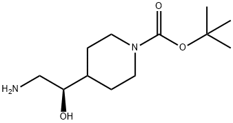 1-Piperidinecarboxylic acid, 4-[(1R)-2-amino-1-hydroxyethyl]-, 1,1-dimethylethyl ester Struktur