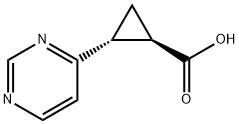 Cyclopropanecarboxylic acid, 2-(4-pyrimidinyl)-, (1R,2R)- Struktur