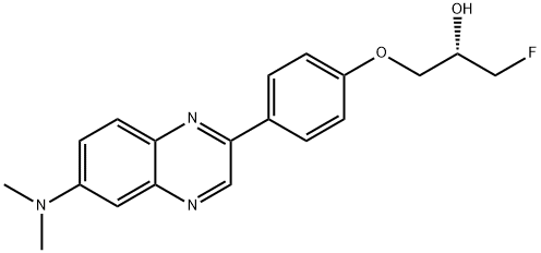 2-Propanol, 1-[4-[6-(dimethylamino)-2-quinoxalinyl]phenoxy]-3-fluoro-, (2S)- Struktur