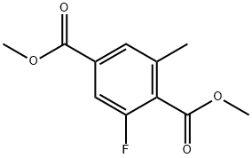 1,4-Benzenedicarboxylic acid, 2-fluoro-6-methyl-, 1,4-dimethyl ester Struktur