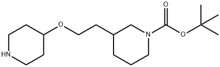 tert-butyl
3-[2-(piperidin-4-yloxy)ethyl]piperidine-1-carboxyl
ate Struktur