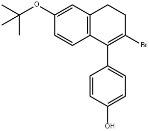 Phenol, 4-[2-bromo-6-(1,1-dimethylethoxy)-3,4-dihydro-1-naphthalenyl]- Struktur