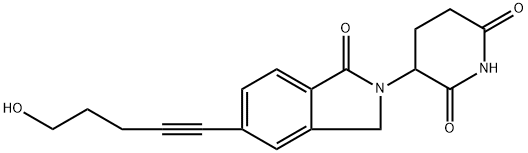 2,6-Piperidinedione, 3-[1,3-dihydro-5-(5-hydroxy-1-pentyn-1-yl)-1-oxo-2H-isoindol-2-yl]- Struktur