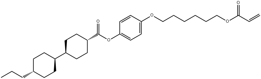 [1,1'-Bicyclohexyl]-4-carboxylic acid, 4'-propyl-, 4-[[6-[(1-oxo-2-propen-1-yl)oxy]hexyl]oxy]phenyl ester, (trans,trans)- Struktur