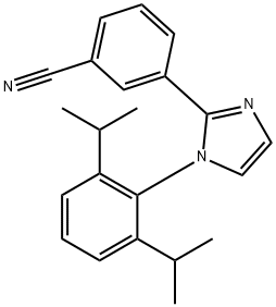 Benzonitrile, 3-[1-[2,6-bis(1-methylethyl)phenyl]-1H-imidazol-2-yl]- Struktur