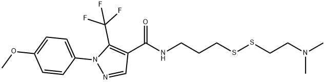 1H-Pyrazole-4-carboxamide, N-[3-[[2-(dimethylamino)ethyl]dithio]propyl]-1-(4-methoxyphenyl)-5-(trifluoromethyl)- Struktur