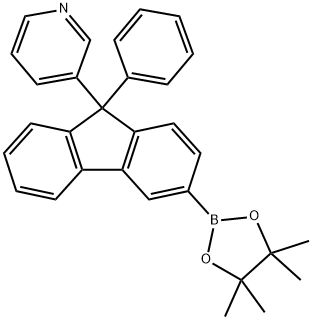 Pyridine, 3-[9-phenyl-3-(4,4,5,5-tetramethyl-1,3,2-dioxaborolan-2-yl)-9H-fluoren-9-yl]- Struktur