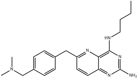 Pyrido[3,2-d]pyrimidine-2,4-diamine, N4-butyl-6-[[4-[(dimethylamino)methyl]phenyl]methyl]- Struktur