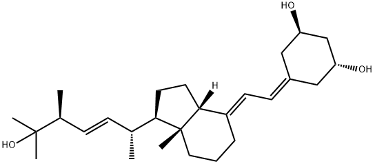 1,3-Cyclohexanediol, 5-[(2E)-2-[(1R,3aR,7aR)-octahydro-1-[(1R,2E,4S)-5-hydroxy-1,4,5-trimethyl-2-hexen-1-yl]-7a-methyl-4H-inden-4-ylidene]ethylidene]-, (1R,3R)- Struktur