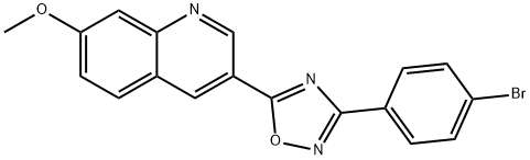 Quinoline, 3-[3-(4-bromophenyl)-1,2,4-oxadiazol-5-yl]-7-methoxy- Struktur