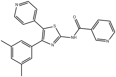 N-[4-(3,5-Dimethylphenyl)-5-(4-pyridinyl)-2-thiazolyl]-3-pyridinecarboxamide Struktur