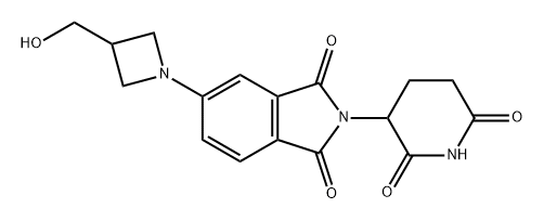 1H-Isoindole-1,3(2H)-dione, 2-(2,6-dioxo-3-piperidinyl)-5-[3-(hydroxymethyl)-1-azetidinyl]- Struktur