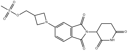 1H-Isoindole-1,3(2H)-dione, 2-(2,6-dioxo-3-piperidinyl)-5-[3-[[(methylsulfonyl)oxy]methyl]-1-azetidinyl]- Struktur