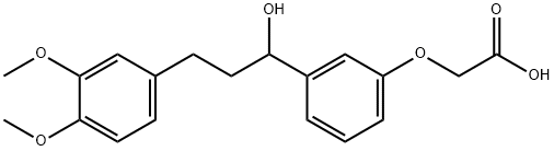 2-(3-(3-(3,4-dimethoxyphenyl)-1-hydroxypropyl)phenoxy)acetic acid Struktur