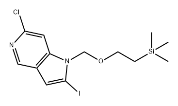 1H-Pyrrolo[3,2-c]pyridine, 6-chloro-2-iodo-1-[[2-(trimethylsilyl)ethoxy]methyl]- Struktur