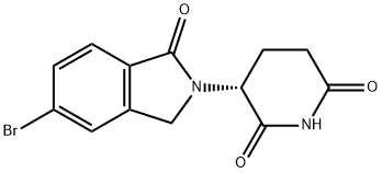 2,6-Piperidinedione, 3-(5-bromo-1,3-dihydro-1-oxo-2H-isoindol-2-yl)-, (3R)- Struktur