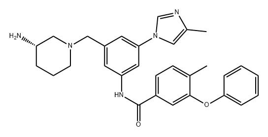 Benzamide, N-[3-[[(3S)-3-amino-1-piperidinyl]methyl]-5-(4-methyl-1H-imidazol-1-yl)phenyl]-4-methyl-3-phenoxy- Struktur