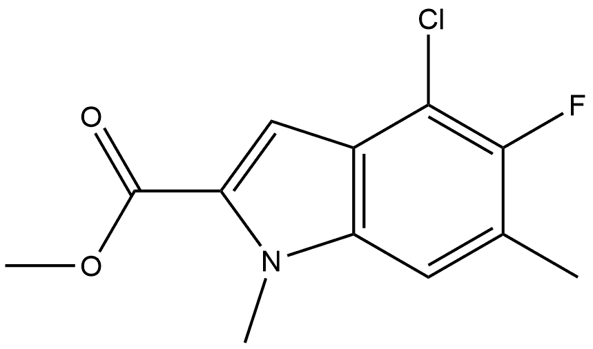 Methyl 4-Chloro-5-fluoro-1,6-dimethyl-1H-indole-2-carboxylate Struktur