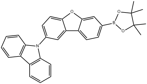 9H-Carbazole, 9-[7-(4,4,5,5-tetramethyl-1,3,2-dioxaborolan-2-yl)-2-dibenzofuranyl]- Struktur