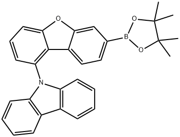 9H-Carbazole, 9-[7-(4,4,5,5-tetramethyl-1,3,2-dioxaborolan-2-yl)-1-dibenzofuranyl]- Struktur