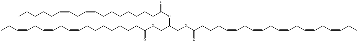 5,8,11,14,17-Eicosapentaenoic acid, 2-[[(9Z,12Z)-1-oxo-9,12-octadecadien-1-yl]oxy]-3-[[(9Z,12Z,15Z)-1-oxo-9,12,15-octadecatrien-1-yl]oxy]propyl ester, (5Z,8Z,11Z,14Z,17Z)- Struktur