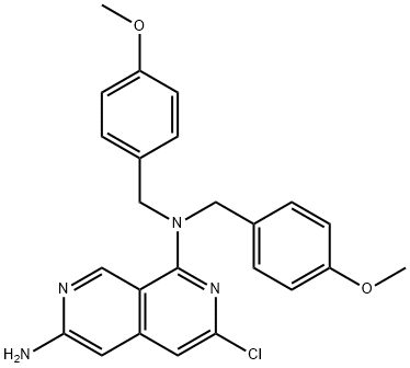 3-Chloro-N1,N1-bis[(4-methoxyphenyl)methyl]-2,7-naphthyridine-1,6-diamine Struktur