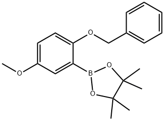 2-(2-(Benzyloxy)-5-methoxyphenyl)-4,4,5,5-tetramethyl-1,3,2-dioxaborolane Struktur