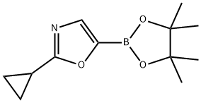 Oxazole, 2-cyclopropyl-5-(4,4,5,5-tetramethyl-1,3,2-dioxaborolan-2-yl)- Struktur