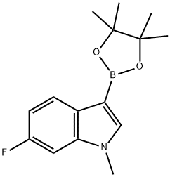 1H-Indole, 6-fluoro-1-methyl-3-(4,4,5,5-tetramethyl-1,3,2-dioxaborolan-2-yl)- Struktur