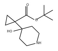 Cyclopropanecarboxylic acid, 1-(4-hydroxy-4-piperidinyl)-, 1,1-dimethylethyl ester Struktur