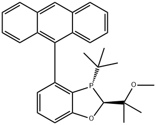 (2S,3S)-4-(anthracen-9-yl)-3-(tert-butyl)-2-(2-methoxypropan-2-yl)-2,3-dihydrobenzo[d][1,3]oxaphosphole Struktur