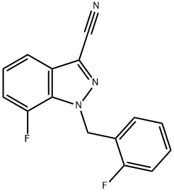 1H-Indazole-3-carbonitrile, 7-fluoro-1-[(2-fluorophenyl)methyl]- Struktur