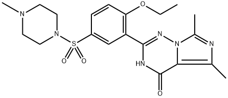 Imidazo[5,1-f][1,2,4]triazin-4(1H)-one, 2-[2-ethoxy-5-[(4-methyl-1-piperazinyl)sulfonyl]phenyl]-5,7-dimethyl- Struktur