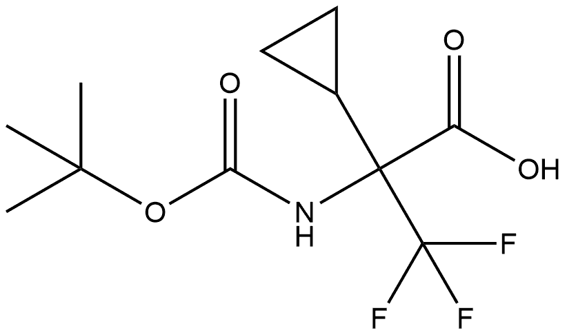 Cyclopropaneacetic acid, α-[[(1,1-dimethylethoxy)carbonyl]amino]-α-(trifluoromethyl)- Struktur