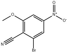 Benzonitrile, 2-bromo-6-methoxy-4-nitro- Struktur