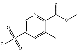 2-Pyridinecarboxylic acid, 5-(chlorosulfonyl)-3-methyl-, methyl ester Struktur