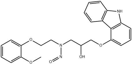 2-Propanol, 1-(9H-carbazol-4-yloxy)-3-[[2-(2-methoxyphenoxy)ethyl]nitrosoamino]- Struktur