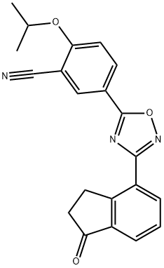 Benzonitrile, 5-[3-(2,3-dihydro-1-oxo-1H-inden-4-yl)-1,2,4-oxadiazol-5-yl]-2-(1-methylethoxy)- Structure