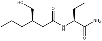 Hexanamide, N-[(1S)-1-(aminocarbonyl)propyl]-3-(hydroxymethyl)-, (3R)- Struktur