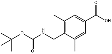 4-[[[(1,1-Dimethylethoxy)carbonyl]amino]methyl]-3,5-dimethylbenzoic acid Struktur